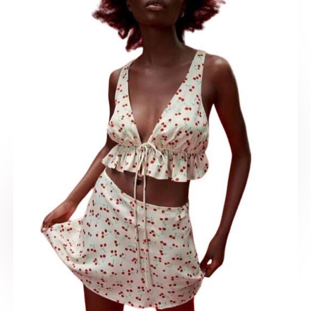 Zara Cherry Print Top - Size XS